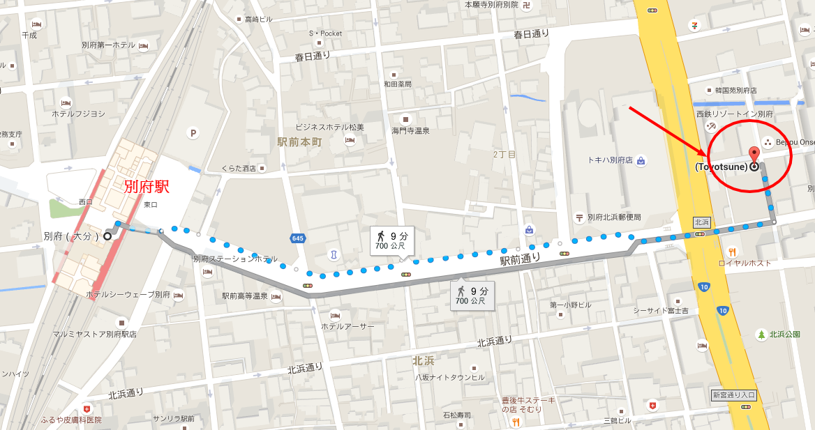 別府（大分） 至 とよ常 Toyotsune Google 地圖