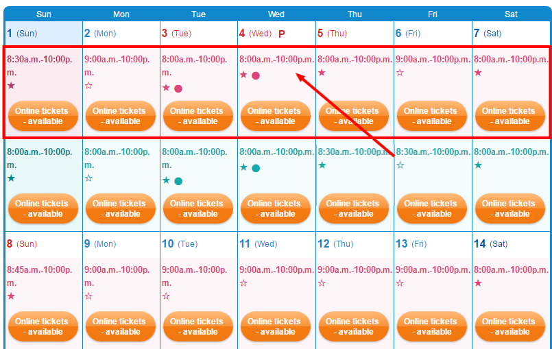 Park Operation Calendar Tokyo Disney Resort