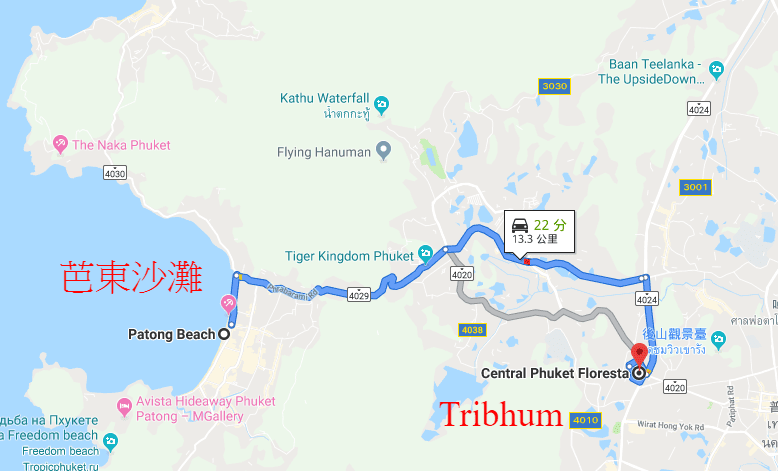 Tribhum phuket map