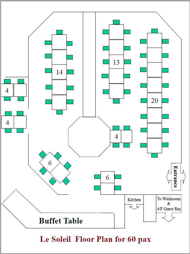 Le Soleil 法式越南餐廳 Floor Plan