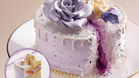 紫晶鑽草莓焦糖布甸蛋糕